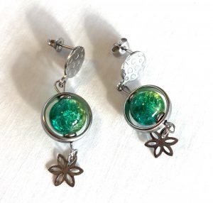 Ohrringe "Green and yellow"