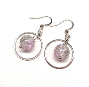 Ohrringe „Crackle Only - Light Pink"