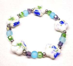 Armband "Flowers and Blue"