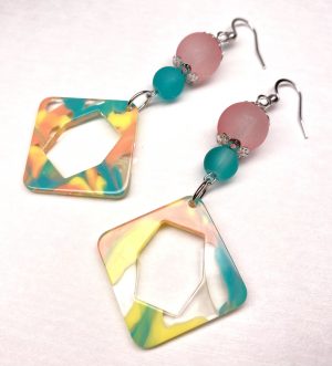 Ohrringe „Summer Greens in Squares"