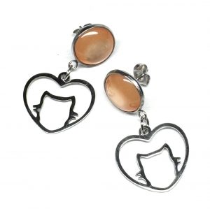 Ohrringe „Peach Heart Purr“