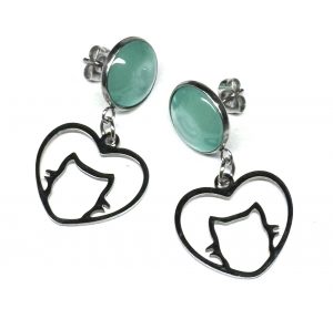 Ohrringe „Aqua Heart Purr“