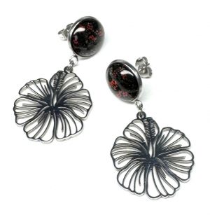 Ohrringe „Ruby Night Hibiscus“