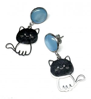 Ohrringe „Sky Blue Purrfection“