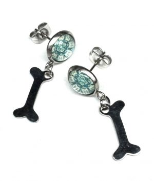 Ohrringe „Mint Mandala Bone“