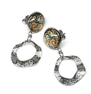 Ohrringe „Paisley Silver Halo“